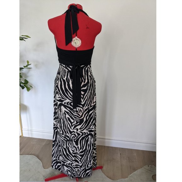 Grass collection - Zebra print halter maxi dress - Picture 2 of 2